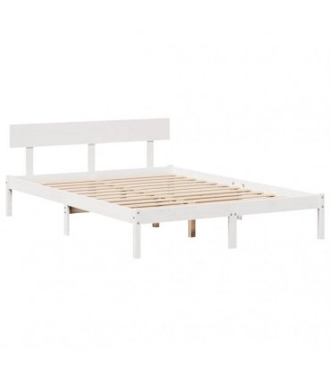 vidaXL Bed Frame without Mattress White 135x190 cm Solid Wood Pine