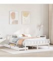 vidaXL Bed Frame without Mattress White 150x200 cm Solid Wood Pine