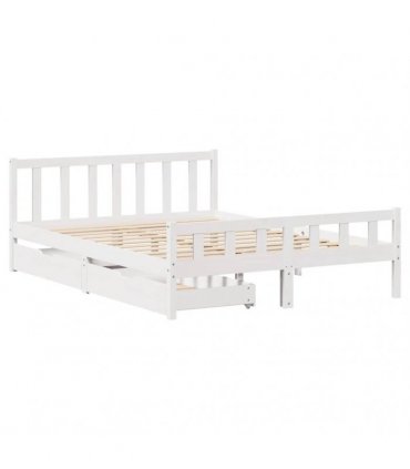 vidaXL Bed Frame without Mattress White 150x200 cm Solid Wood Pine
