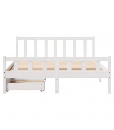 vidaXL Bed Frame without Mattress White 150x200 cm Solid Wood Pine