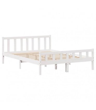 vidaXL Bed Frame without Mattress White 150x200 cm Solid Wood Pine