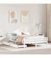 vidaXL Bed Frame without Mattress White 150x200 cm Solid Wood Pine