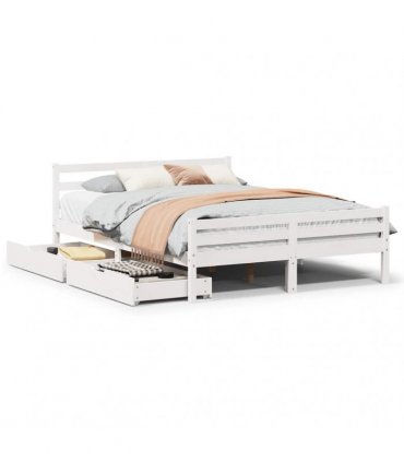 vidaXL Bed Frame without Mattress White 150x200 cm Solid Wood Pine