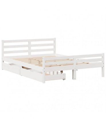 vidaXL Bed Frame without Mattress White 150x200 cm Solid Wood Pine