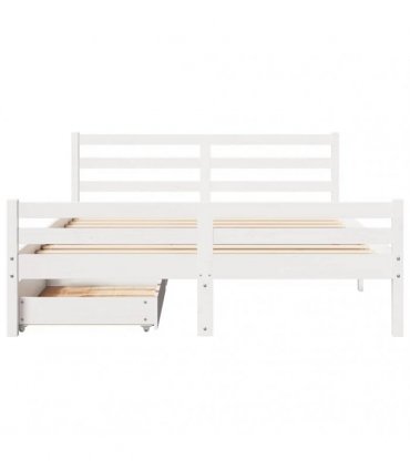 vidaXL Bed Frame without Mattress White 150x200 cm Solid Wood Pine