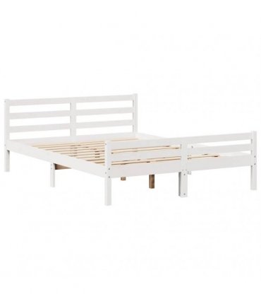 vidaXL Bed Frame without Mattress White 150x200 cm Solid Wood Pine