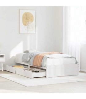 vidaXL Bed Frame White 75 x 190 cm Solid pinewood
