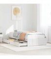 vidaXL Bed Frame White 75 x 190 cm Solid pinewood