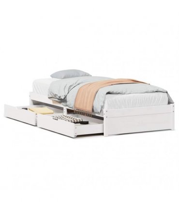 vidaXL Bed Frame White 75 x 190 cm Solid pinewood