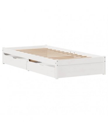 vidaXL Bed Frame White 75 x 190 cm Solid pinewood