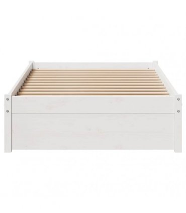 vidaXL Bed Frame White 75 x 190 cm Solid pinewood