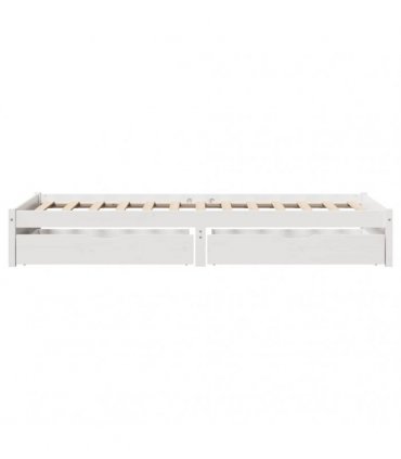 vidaXL Bed Frame White 75 x 190 cm Solid pinewood