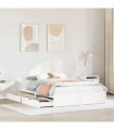 vidaXL Bed Frame without Mattress White 140x190 cm Solid Wood Pine