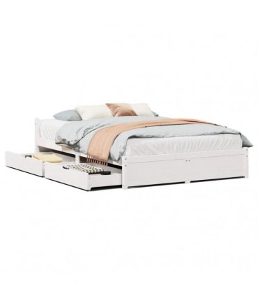vidaXL Bed Frame without Mattress White 140x190 cm Solid Wood Pine