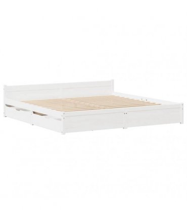 vidaXL Bed Frame without Mattress White 140x190 cm Solid Wood Pine