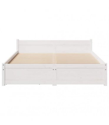 vidaXL Bed Frame without Mattress White 140x190 cm Solid Wood Pine