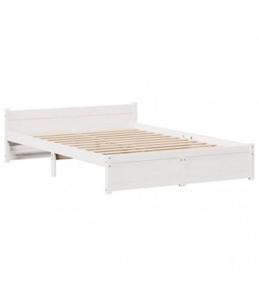 vidaXL Bed Frame without Mattress White 140x190 cm Solid Wood Pine