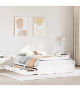 vidaXL Bed Frame without Mattress White 150x200 cm Solid Wood Pine