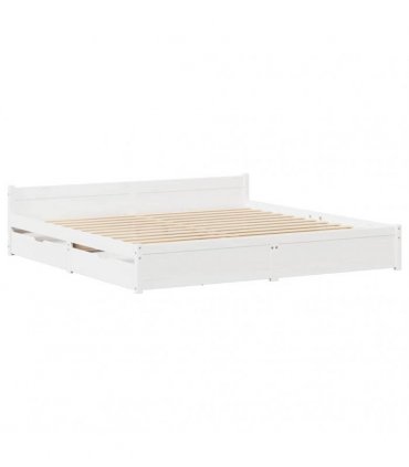 vidaXL Bed Frame without Mattress White 150x200 cm Solid Wood Pine