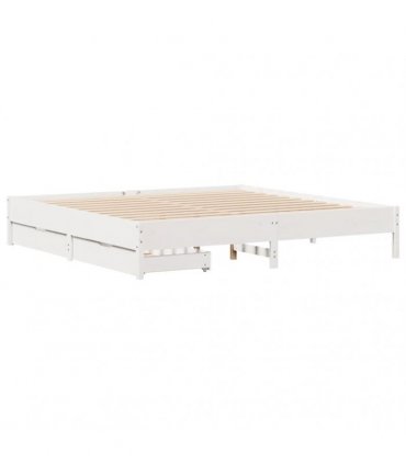vidaXL Bed Frame without Mattress White 200x200 cm Solid Wood Pine