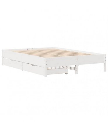 vidaXL Bed Frame without Mattress White 140x200 cm Solid Wood Pine