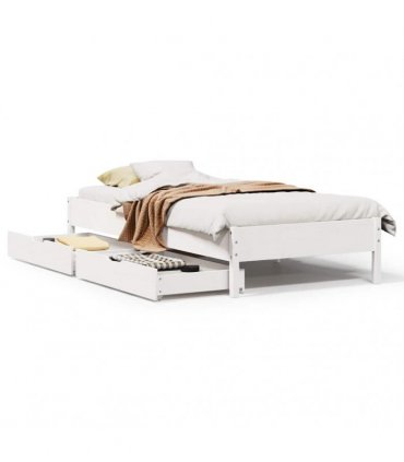 vidaXL Bed Frame without Mattress White 100x200 cm Solid Wood Pine