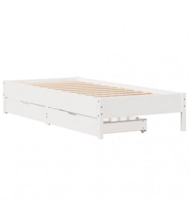 vidaXL Bed Frame without Mattress White 100x200 cm Solid Wood Pine