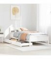 vidaXL Bed Frame without Mattress White 90x200 cm Solid Wood Pine
