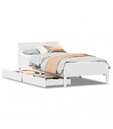 vidaXL Bed Frame without Mattress White 90x200 cm Solid Wood Pine