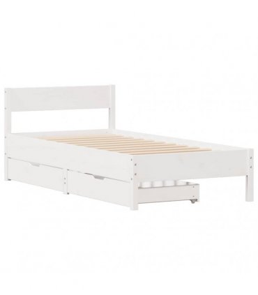 vidaXL Bed Frame without Mattress White 90x200 cm Solid Wood Pine