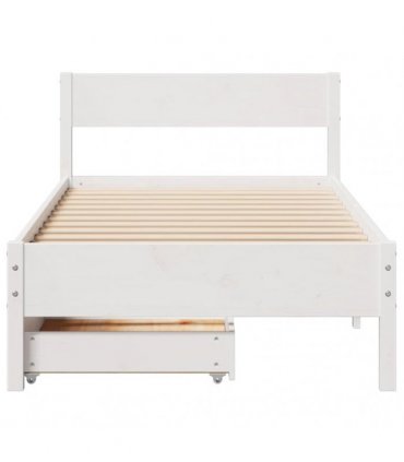 vidaXL Bed Frame without Mattress White 90x200 cm Solid Wood Pine
