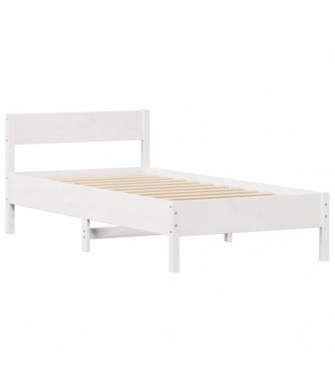 vidaXL Bed Frame without Mattress White 90x200 cm Solid Wood Pine
