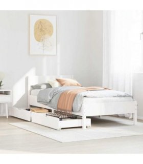 vidaXL Bed Frame without Mattress White 90x190 cm Solid Wood Pine