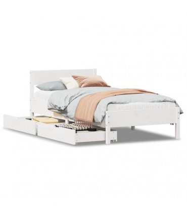 vidaXL Bed Frame without Mattress White 90x190 cm Solid Wood Pine