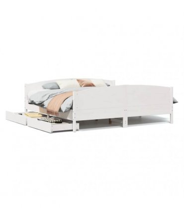 vidaXL Bed Frame without Mattress White 200x200 cm Solid Wood Pine