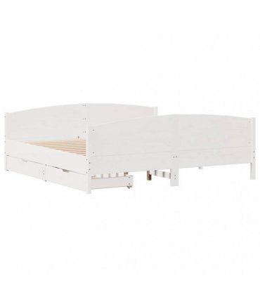 vidaXL Bed Frame without Mattress White 200x200 cm Solid Wood Pine