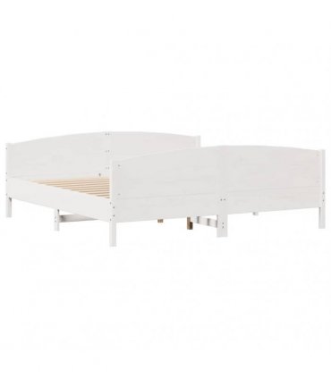 vidaXL Bed Frame without Mattress White 200x200 cm Solid Wood Pine