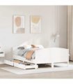 vidaXL Bed Frame without Mattress White 150x200 cm Solid Wood Pine