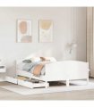 vidaXL Bed Frame without Mattress White 140x190 cm Solid Wood Pine