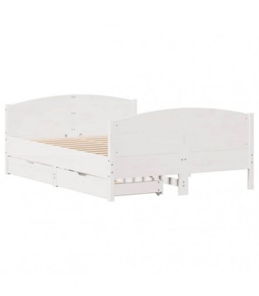 vidaXL Bed Frame without Mattress White 140x190 cm Solid Wood Pine