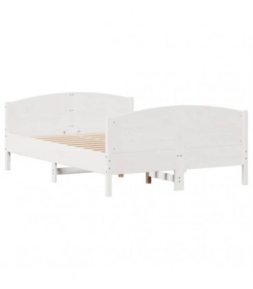 vidaXL Bed Frame without Mattress White 140x190 cm Solid Wood Pine