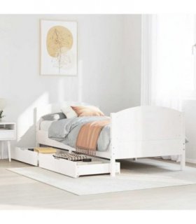 vidaXL Bed Frame without Mattress White 90x200 cm Solid Wood Pine