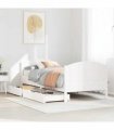 vidaXL Bed Frame without Mattress White 90x200 cm Solid Wood Pine