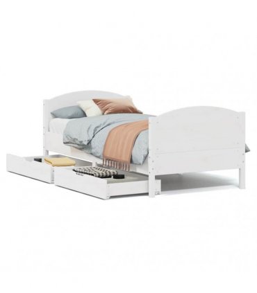 vidaXL Bed Frame without Mattress White 90x200 cm Solid Wood Pine