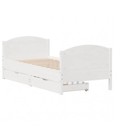 vidaXL Bed Frame without Mattress White 90x200 cm Solid Wood Pine