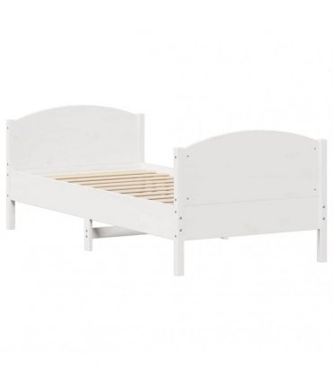 vidaXL Bed Frame without Mattress White 90x200 cm Solid Wood Pine