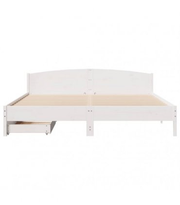 vidaXL Bed Frame without Mattress White 200x200 cm Solid Wood Pine