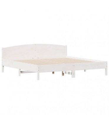 vidaXL Bed Frame without Mattress White 200x200 cm Solid Wood Pine