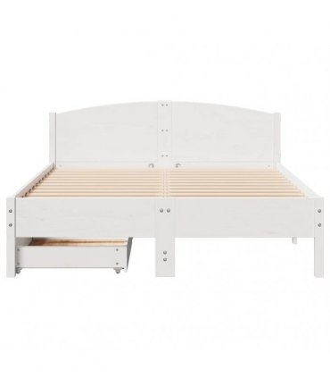 vidaXL Bed Frame without Mattress White 150x200 cm Solid Wood Pine