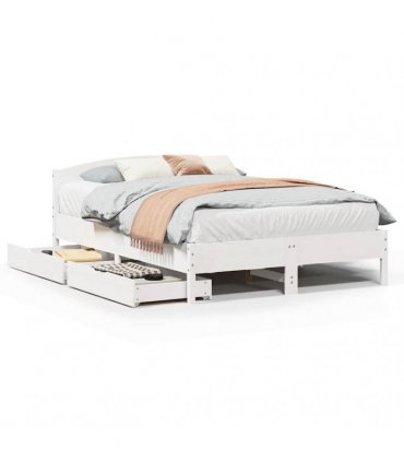 vidaXL Bed Frame without Mattress White 120x190 cm Solid Wood Pine